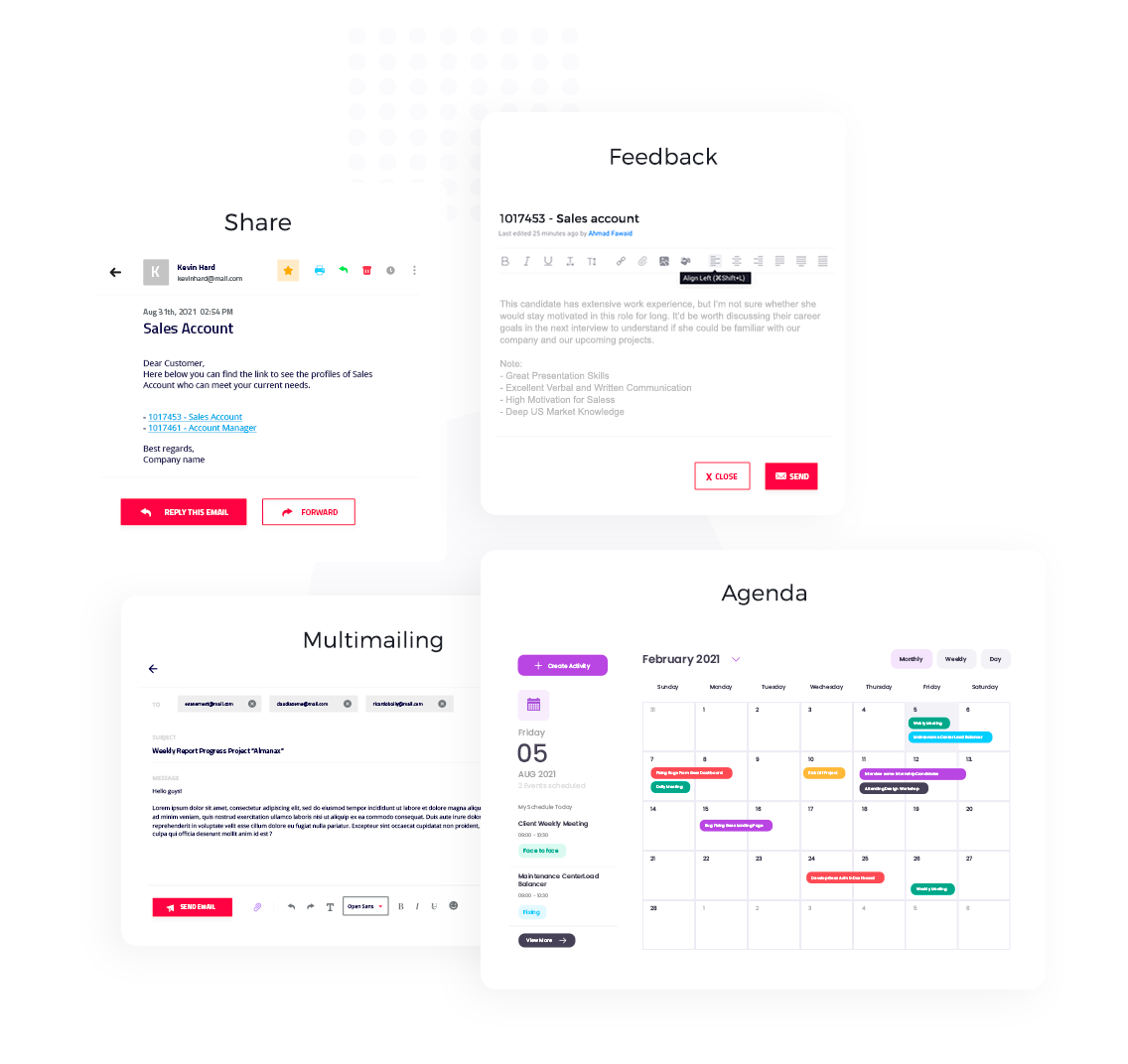 ATS_AGENDA, SHARE, MULTIMAILING, MULTISMS